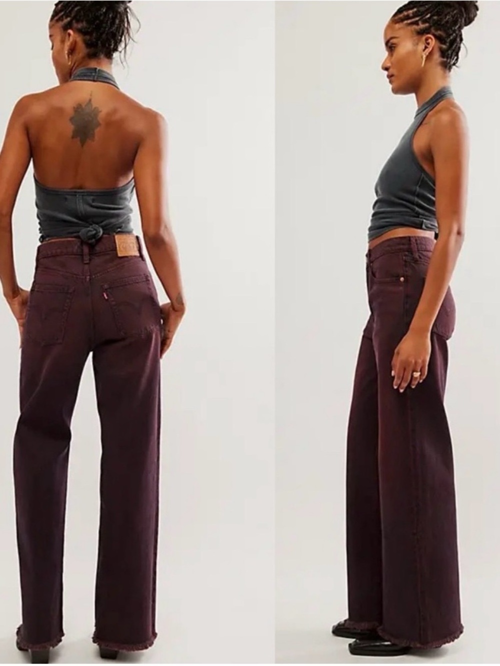 Levi's High-Rise Wide Leg Jeans in Plum